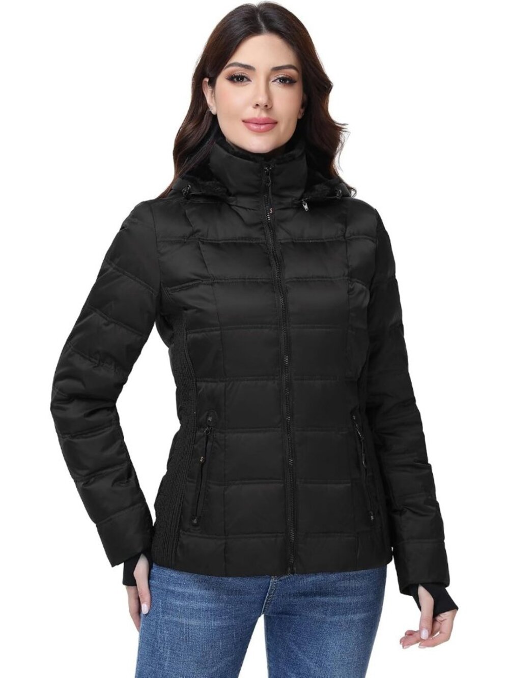Cozy Hooded Down Puffer Jacket for Women - Warm Winter Coat, Stylish Outerwear
